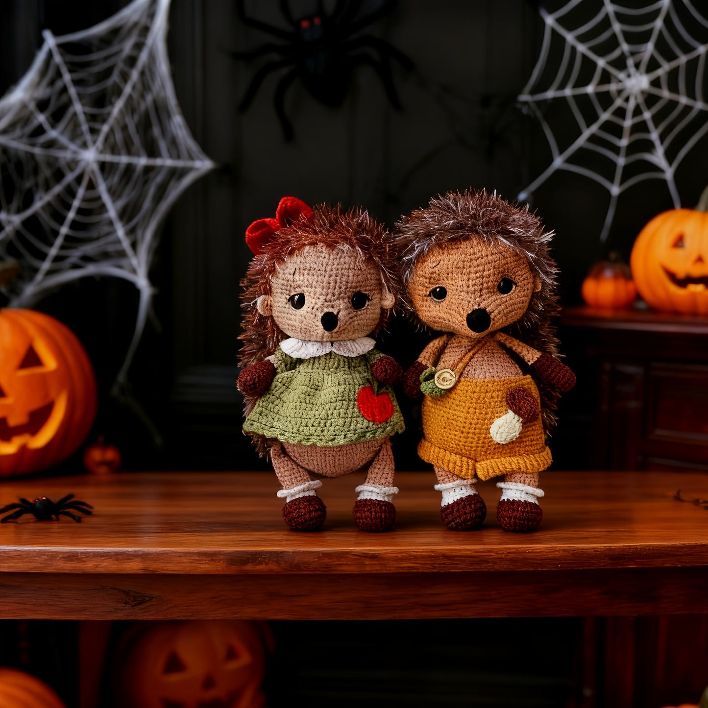 Two Hedgehog Couple Crochet Kit With Instructions And Yarn