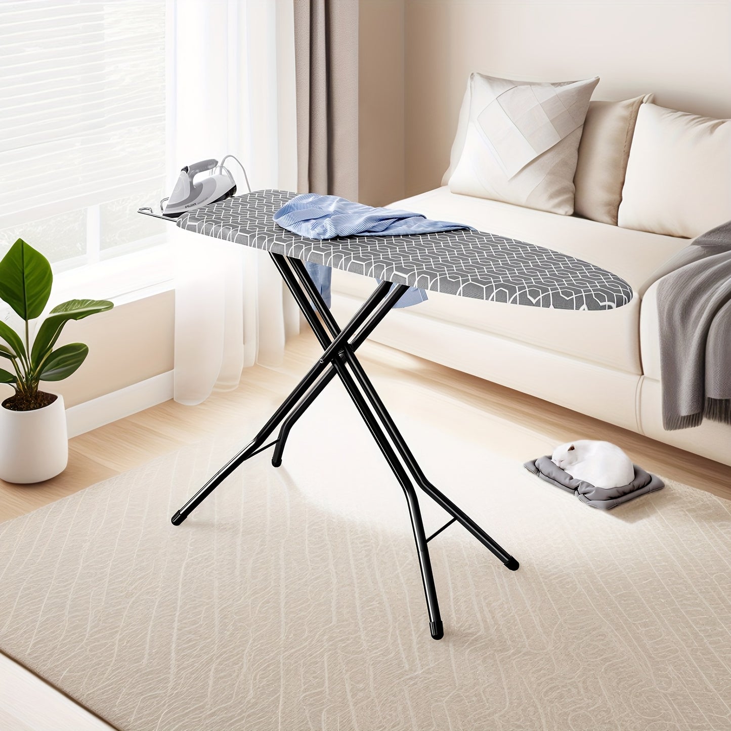 TOOLF Foldable Ironing Board With Iron Rest And Heat Cover