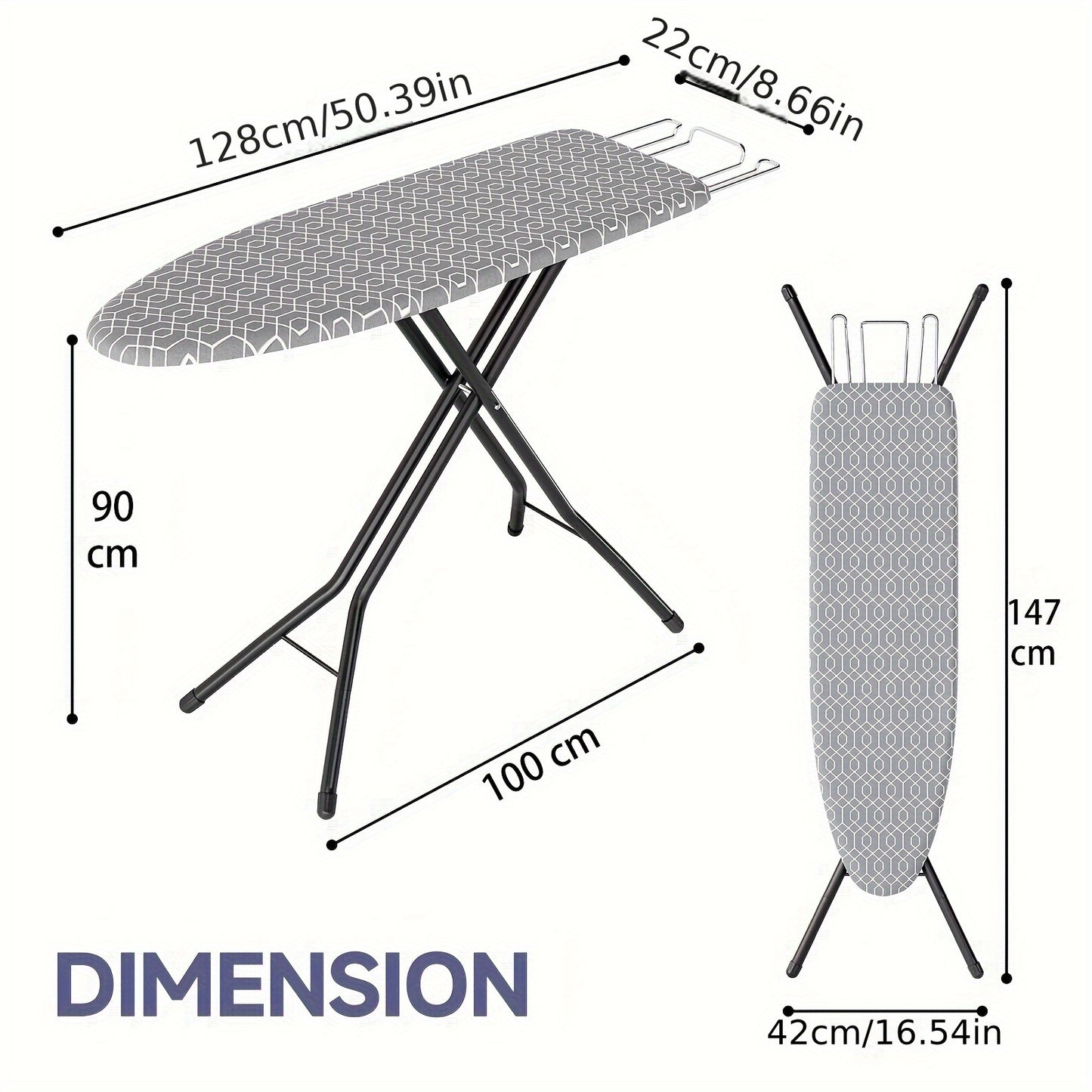 TOOLF Foldable Ironing Board With Iron Rest And Heat Cover