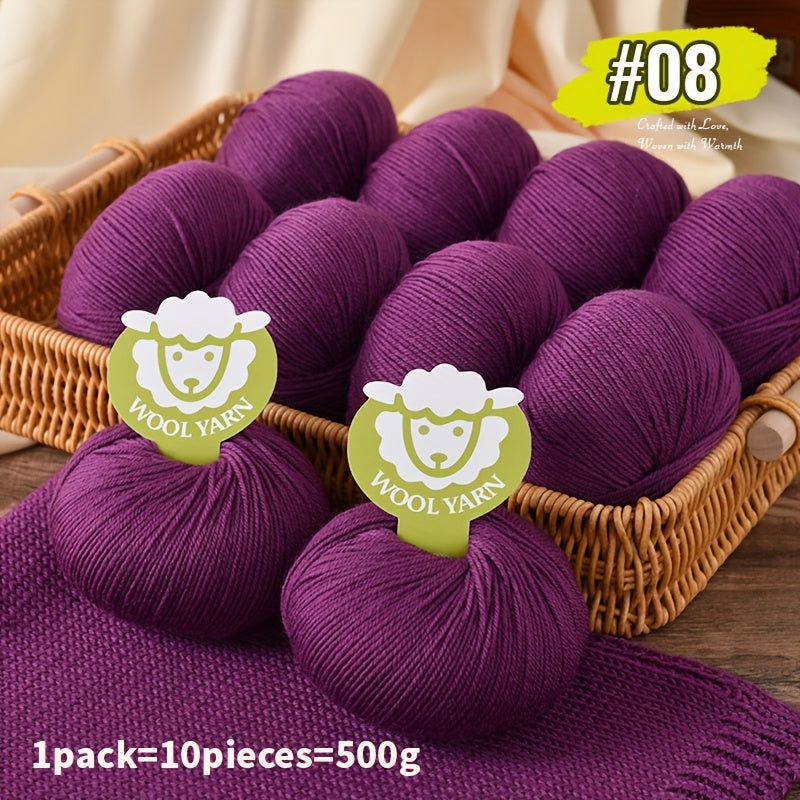 New Sheep Premium Wool Yarn 10 Balls 500g Knitting Kit