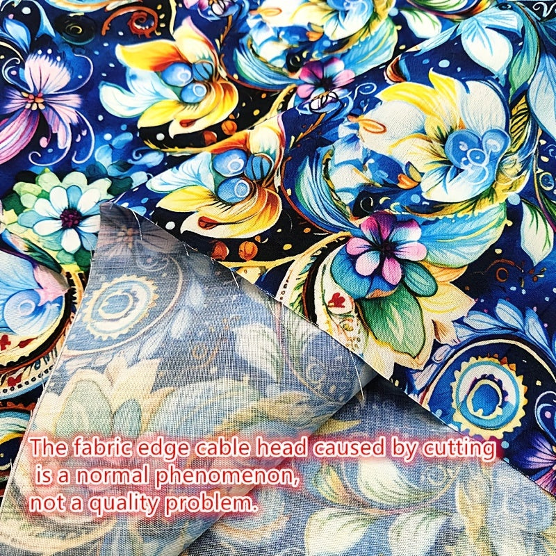 Retro Bohemian Paisley Print Fabric Polyester Cotton Blend
