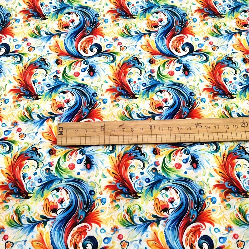 Retro Bohemian Paisley Print Fabric Polyester Cotton Blend
