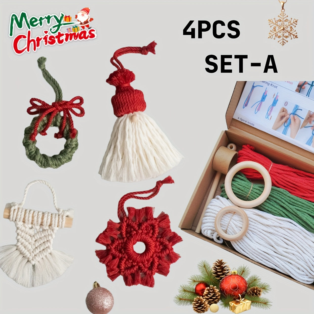 Macrame Gnome Ornaments Kit DIY Step By Step Guide