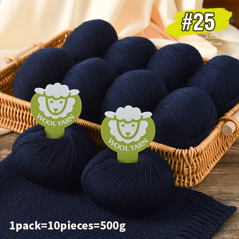 New Sheep Premium Wool Yarn 10 Balls 500g Knitting Kit