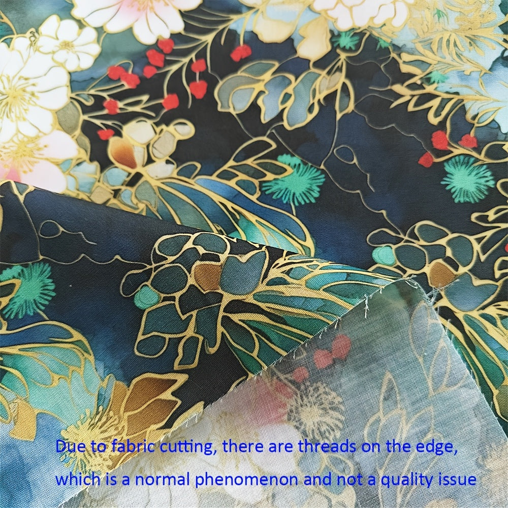 Japanese Floral Poplin Fabric Digital Print Sewing