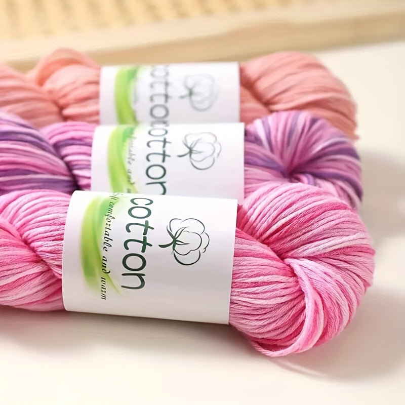 Hand Dyed 4 Strand Cotton Yarn Set Multicolor Craft