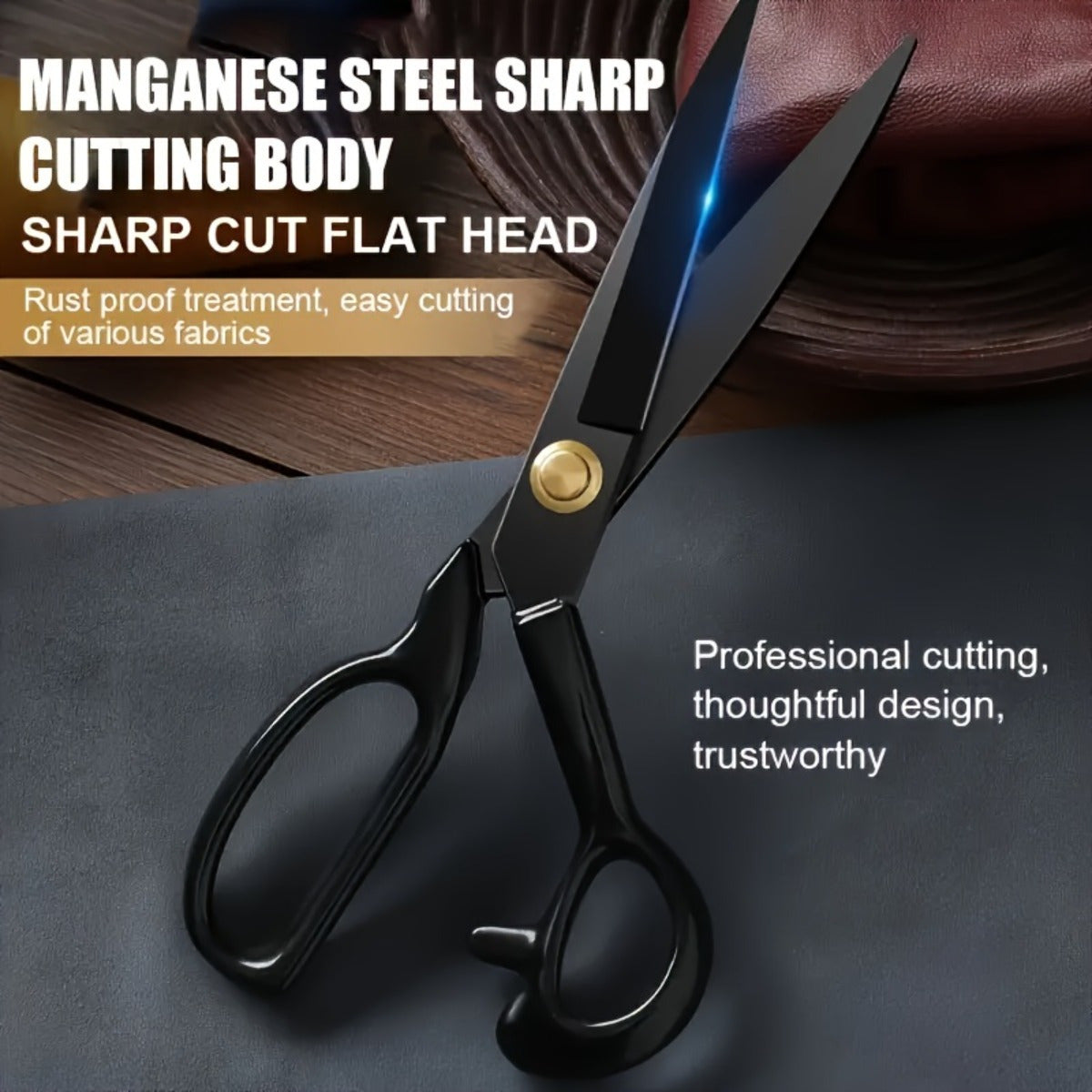 Fabric Scissors High Carbon Steel Ergonomic Handles