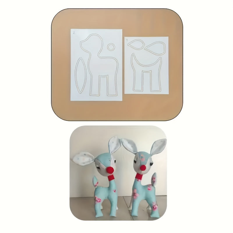 Deer-shaped sewing template with Expressive Eyes & Ears - Highquality Pattern Aid for Quilting, Costume Design, Decorative Embroidery - Crafting Tool for Beginners & Experts - Precise Fabric Drawing Sewing Template, DIY Hobby