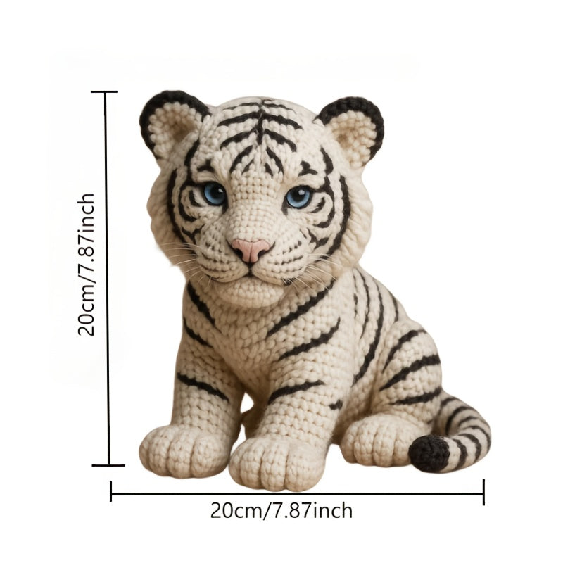 1 Set of Challenging Amigurumi White Tiger and Rare Black Tiger Crochet Patterns, Suitable for Those with Crochet Basics, Four Colors to Choose From