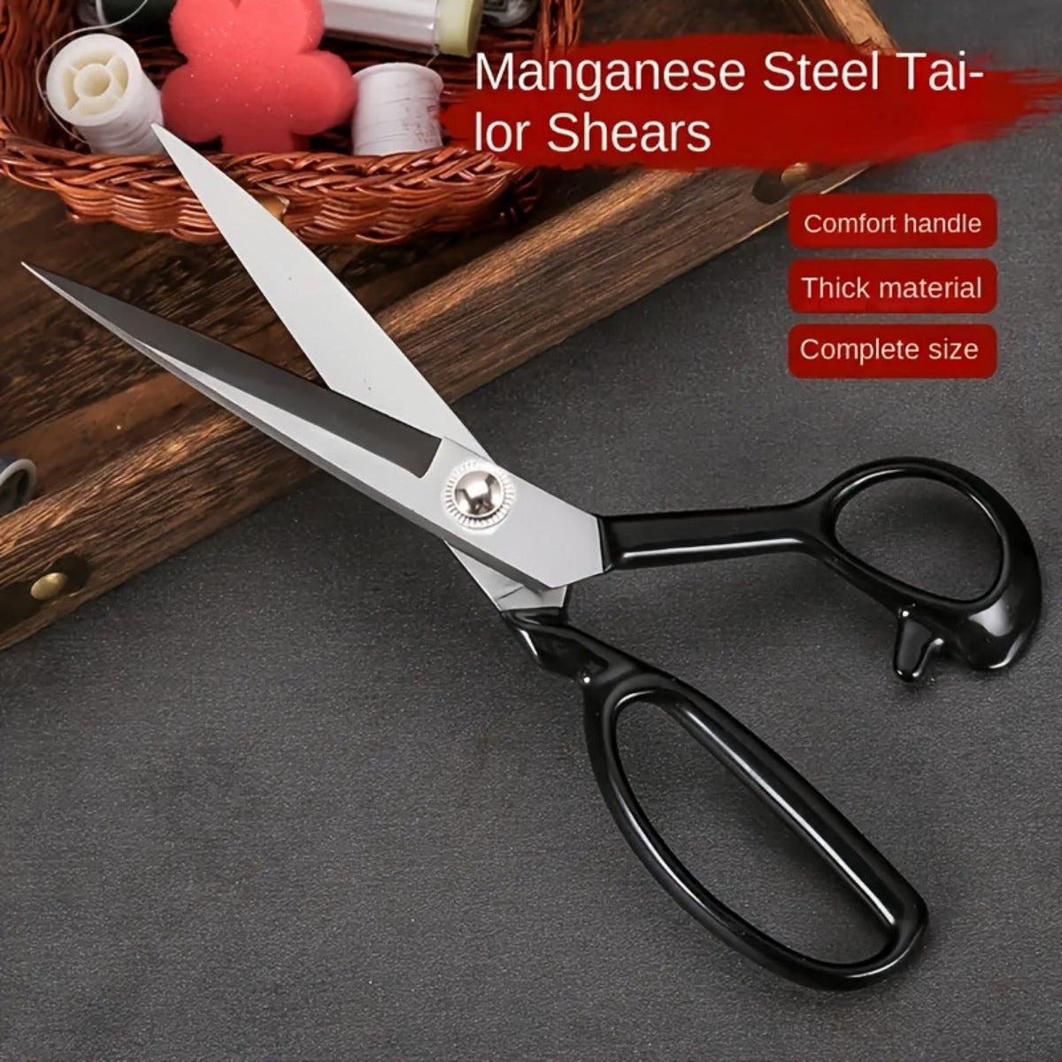 Fabric Scissors High Carbon Steel Ergonomic Handles