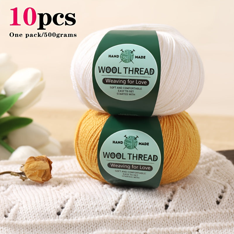 Australian Wool Yarn 10 Balls Pack For Knitting Crocheting