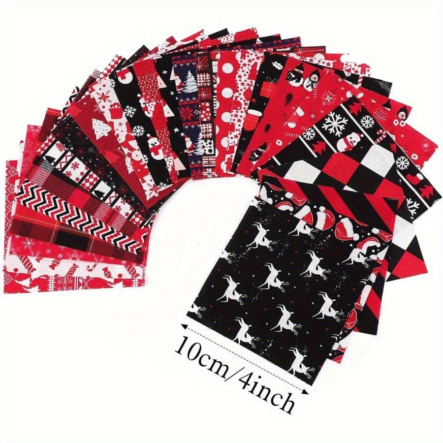 Holiday Fabric Squares Set 100 Pre Cut For Quilting Sewing