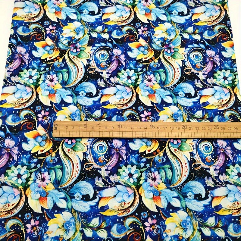 Retro Bohemian Paisley Print Fabric Polyester Cotton Blend