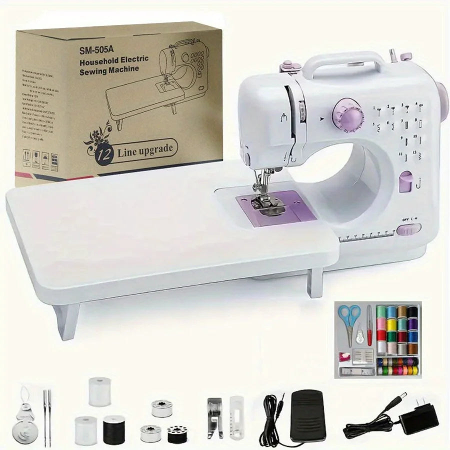 Electric Sewing Machine With Extension Table And Foot Pedal