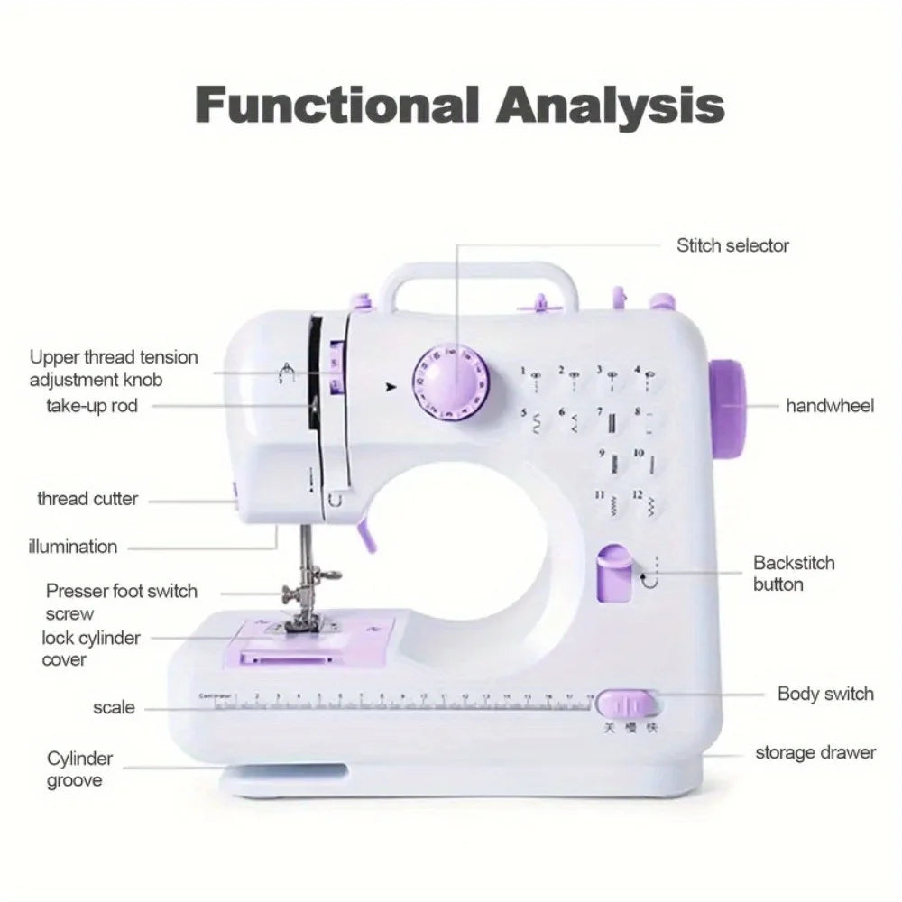 Electric Sewing Machine With Extension Table And Foot Pedal