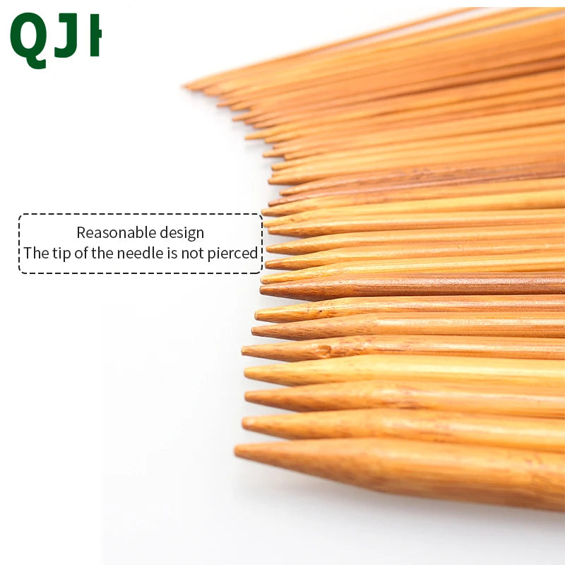 QJH brand New 36Pcs /Set 18sizes Carbonized Bamboo Knitting Needles Single Pointed Smooth Crochet tool sets 2.0mm-10.0mm 36cm