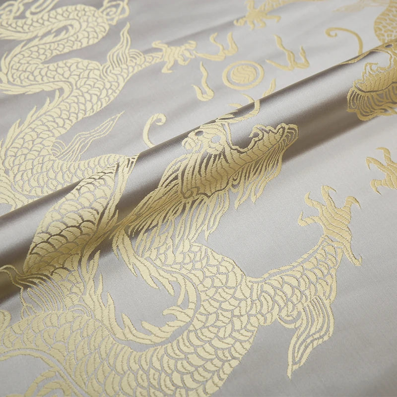 Feature Dragon Pattern Brocade Jacquard Fabric Cheongsam