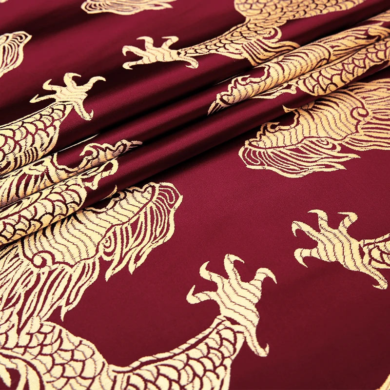 Feature Dragon Pattern Brocade Jacquard Fabric Cheongsam