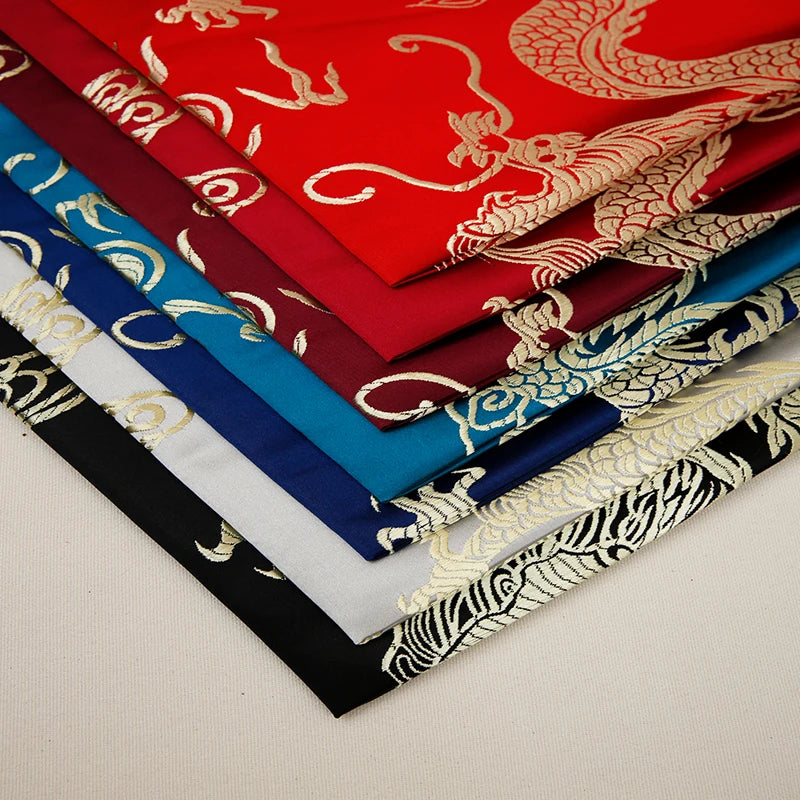 Feature Dragon Pattern Brocade Jacquard Fabric Cheongsam
