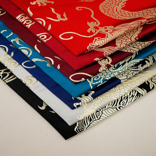 Feature Dragon Pattern Brocade Jacquard Fabric Cheongsam