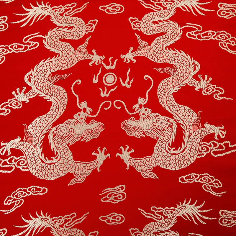 Feature Dragon Pattern Brocade Jacquard Fabric Cheongsam