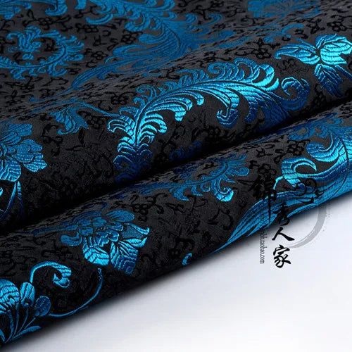 JNLONC Crane Flower Damask Brocade Fabric For Upholstery