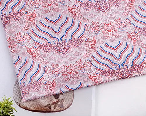 JNLONC Crane Flower Damask Brocade Fabric For Upholstery