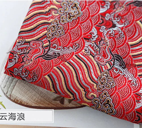 JNLONC Crane Flower Damask Brocade Fabric For Upholstery