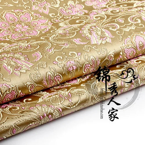 JNLONC Crane Flower Damask Brocade Fabric For Upholstery