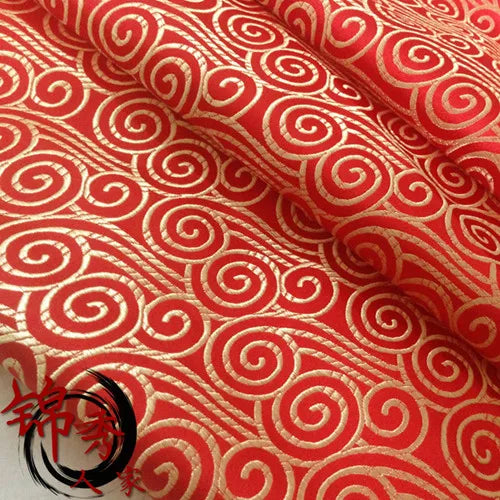 JNLONC Crane Flower Damask Brocade Fabric For Upholstery