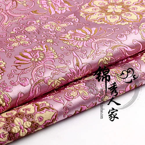 JNLONC Crane Flower Damask Brocade Fabric For Upholstery