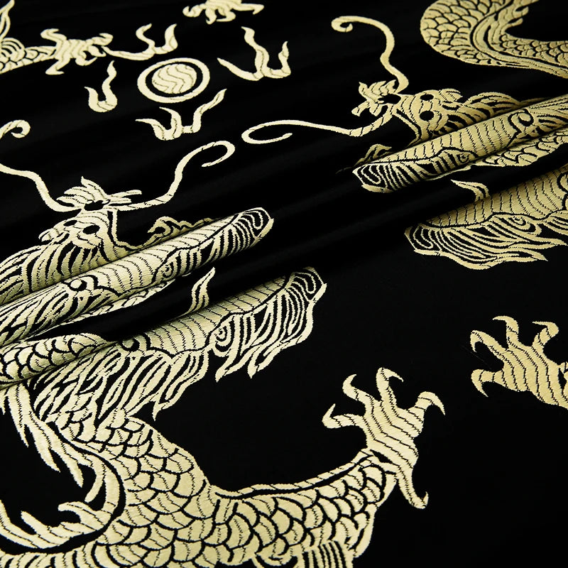 Feature Dragon Pattern Brocade Jacquard Fabric Cheongsam