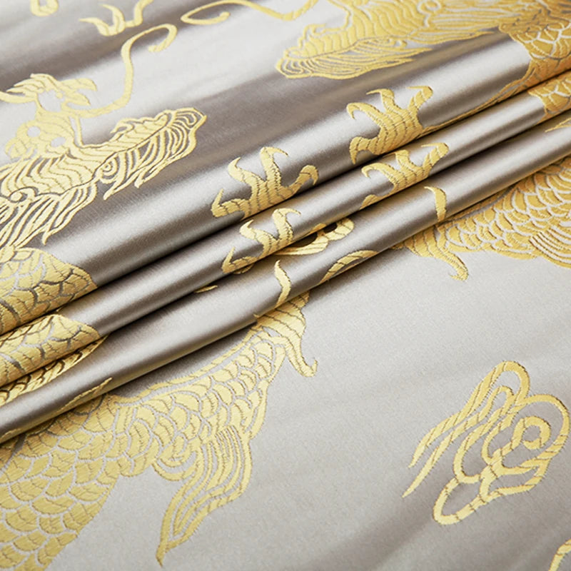 Feature Dragon Pattern Brocade Jacquard Fabric Cheongsam