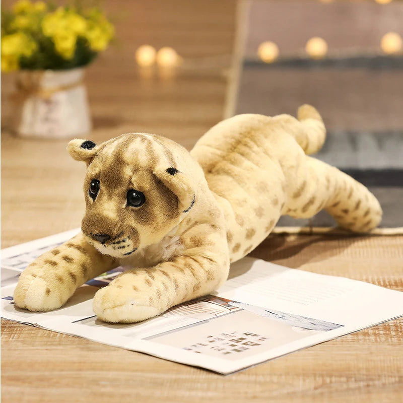 Lifelike Soft Stuffed Animals Lying Tiger Plush Toys Simulation Catamount Little Lion Leopard Doll Cute Girl Gifts For Children