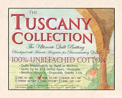 Hobbs Tuscany 100% Unbleached Cotton Batting - Twin – 72” x 96.”