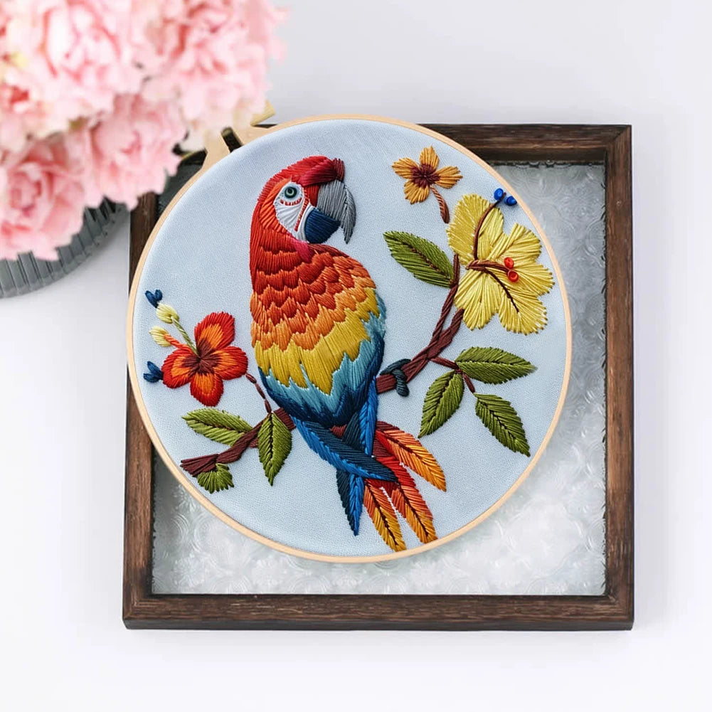 Alloet Embroidery Kit Cute Animal Pattern Cotton Threads