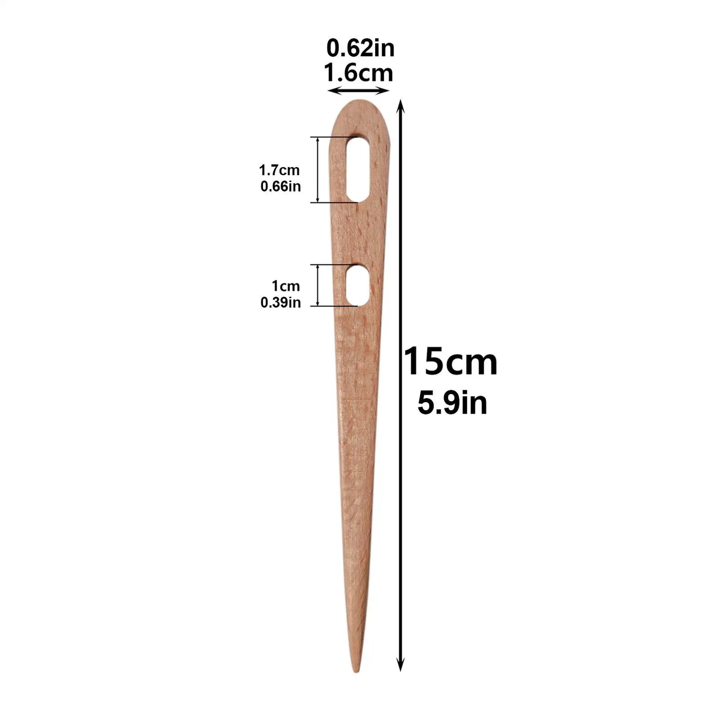 2Pcs/Set Nalbinding Needle Wood with Large Two-Eyed. Handmade Binding Tool, Tapestry Needle Weaving/Knitting/Crochet Supplies