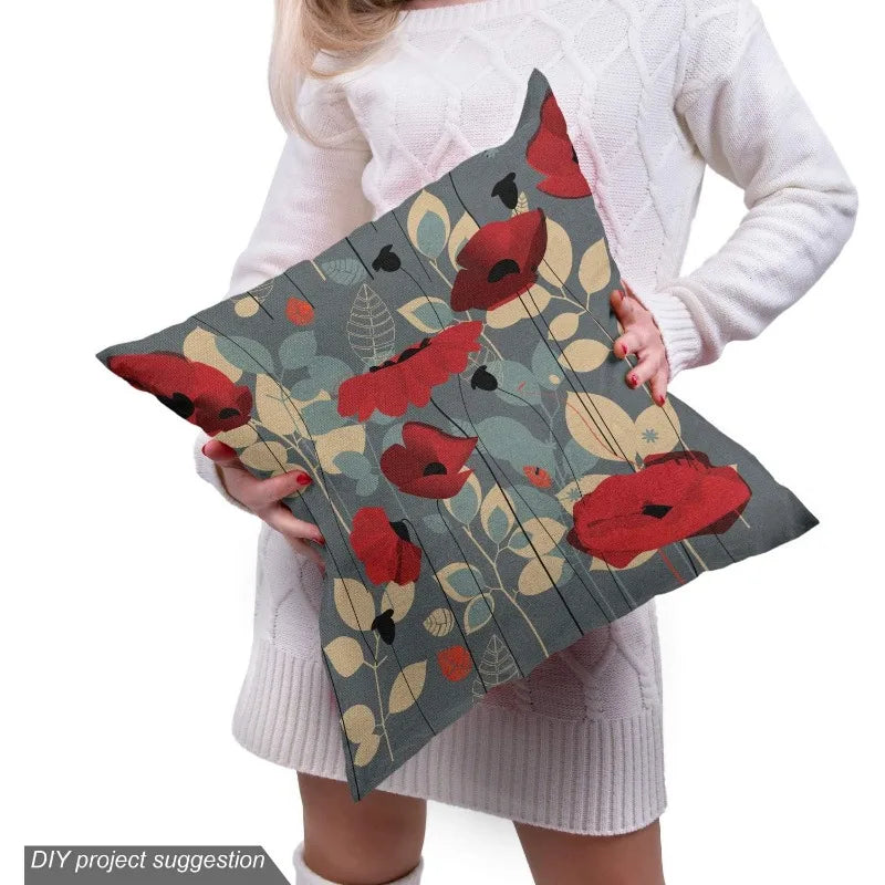 The Yard Poppy Flower Water Resistant Fabric Abstract