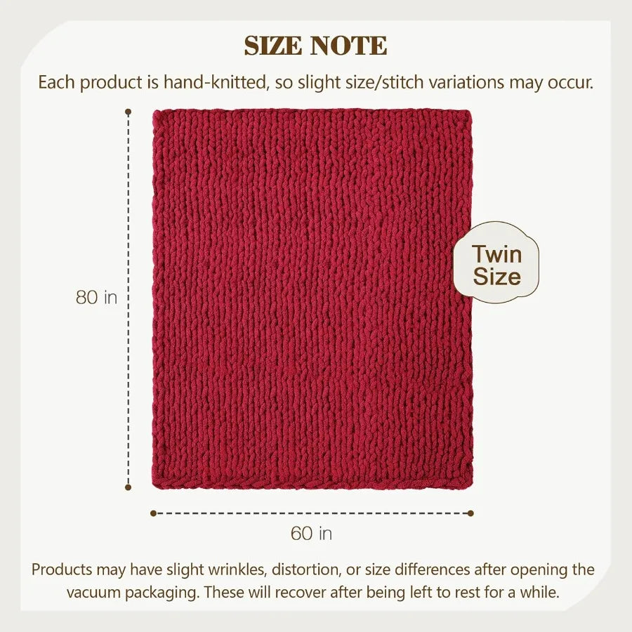 Guangdong Handcrafted Chunky Knit Throw Blanket Chenille