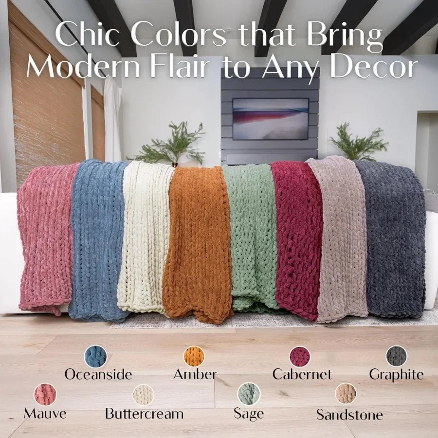 Guangdong Chunky Knit Blanket Throw Cable Knit Living Room