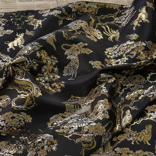 Jiangsu Dragon Tiger Jacquard Brocade Fabric For DIY Crafts