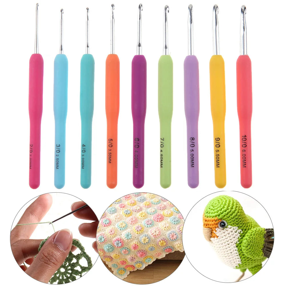 JOCESTYLE Colorful Crochet Hook Kits with Silicone Grips