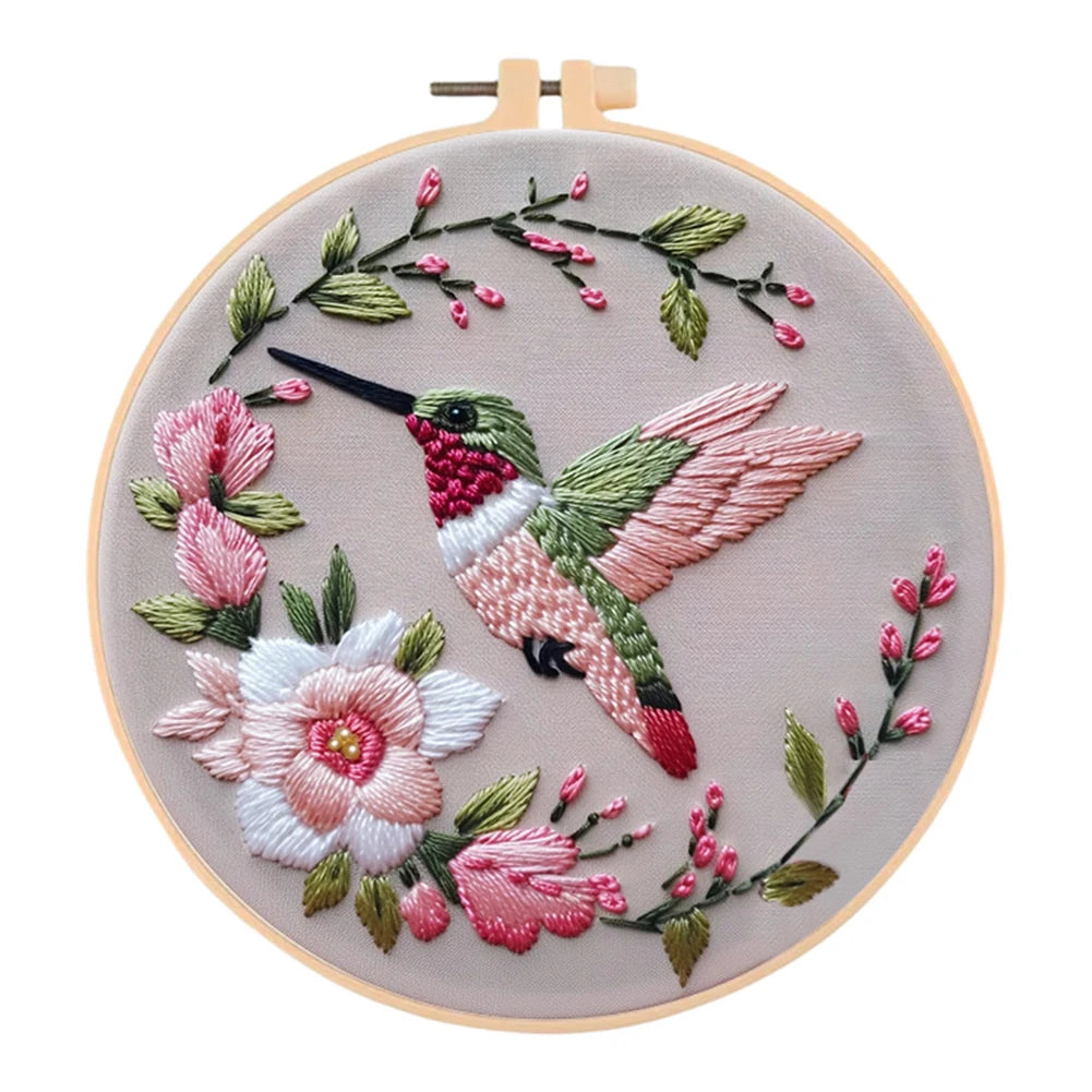 Alloet Embroidery Kit Cute Animal Pattern Cotton Threads
