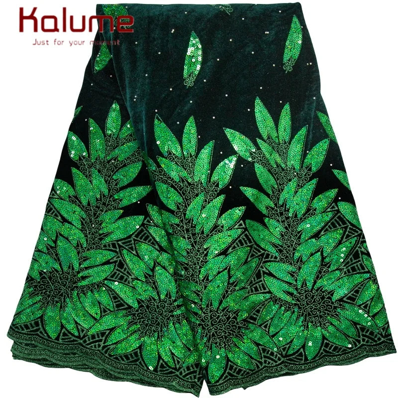 Kalume African Tulle Lace Fabric Sequins For Party Sewing