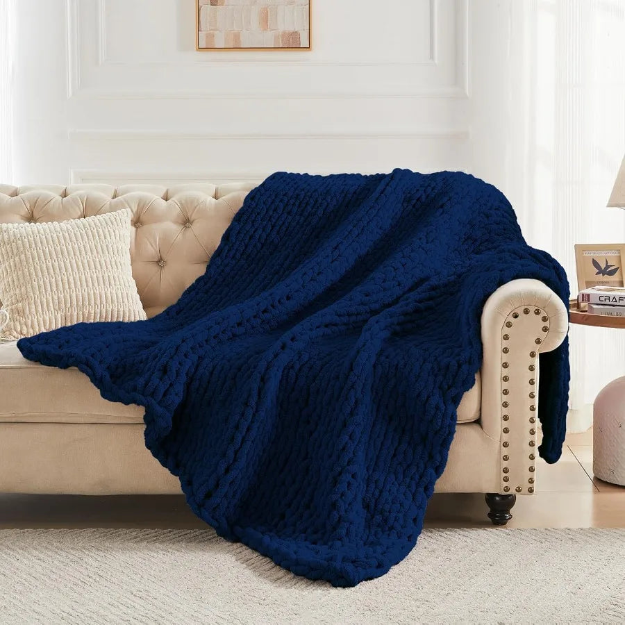 Guangdong Chunky Knit Throw Blanket Soft Chenille Cozy