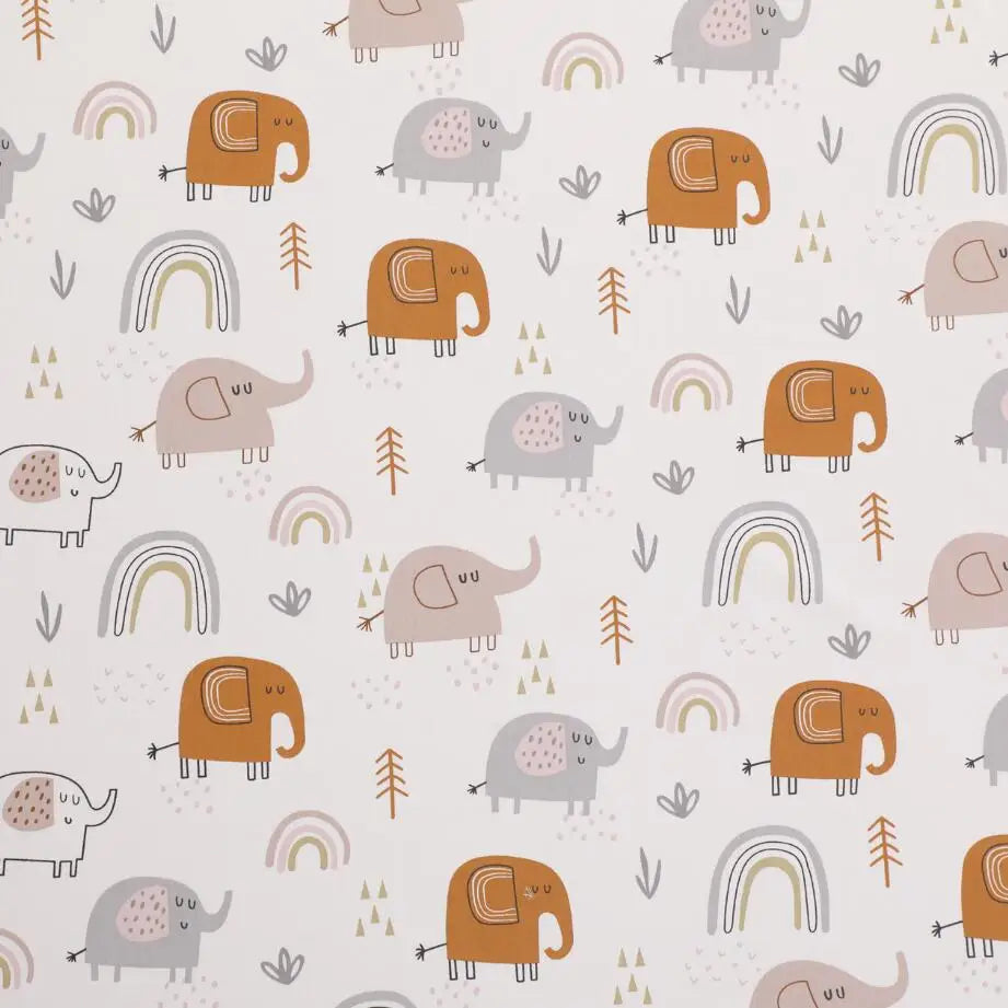 Syunss Cotton Fabric For Sewing Craft Elephant Tree Print