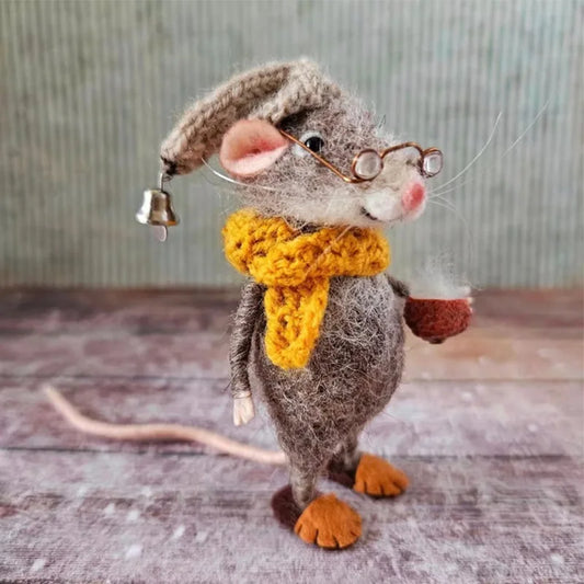 PotdemielCN Plush Needle Felted Mouse Toys Christmas