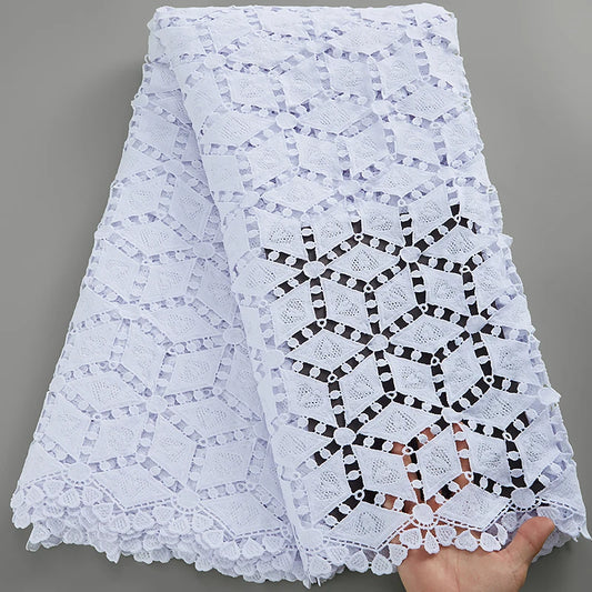 SJD Lace African Sequins Guipure Lace Fabric Water Soluble