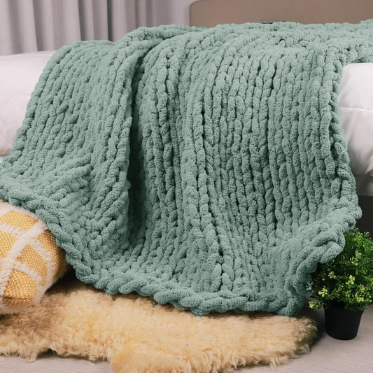 CN Guangdong Chunky Knit Throw Blanket Soft Plush for Couch