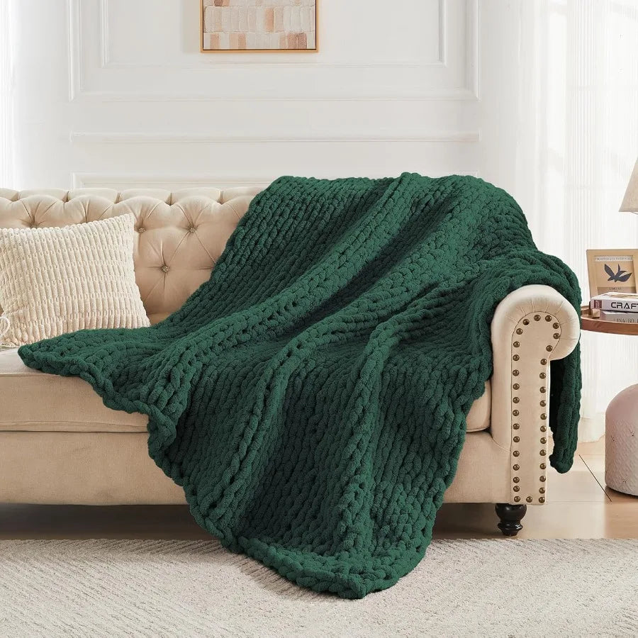 Guangdong CN Chunky Knit Throw Blanket Handcrafted Chenille